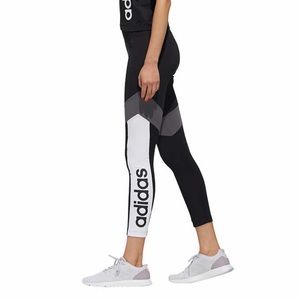 Adidas black grey white colorblock tights leggings size S